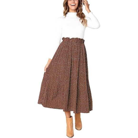 Comfortable Pleated Maxi Skirt with Hidden Pockets - Perfect for Beach & Parties - Picture 3 of 8